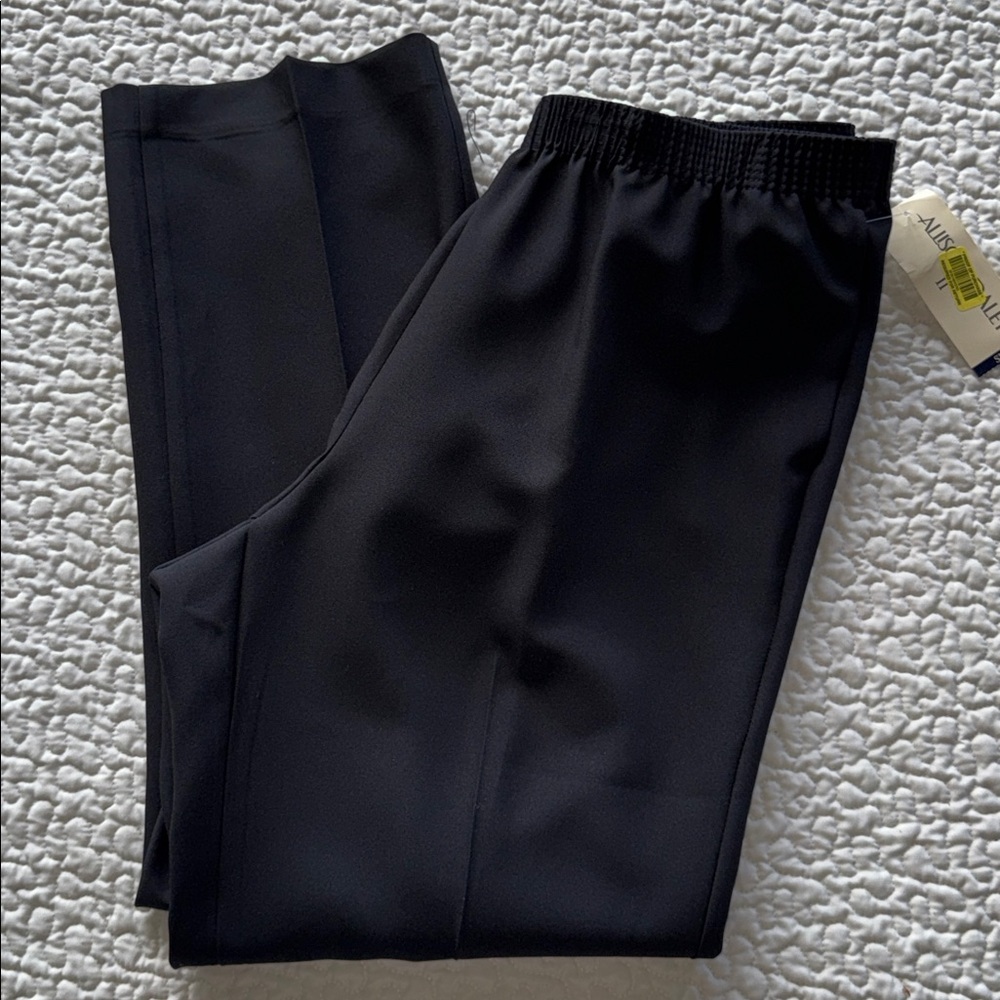 NWT Allison Daley Black Pull On Pants Elasticized Waist Pockets Plus Size Basic